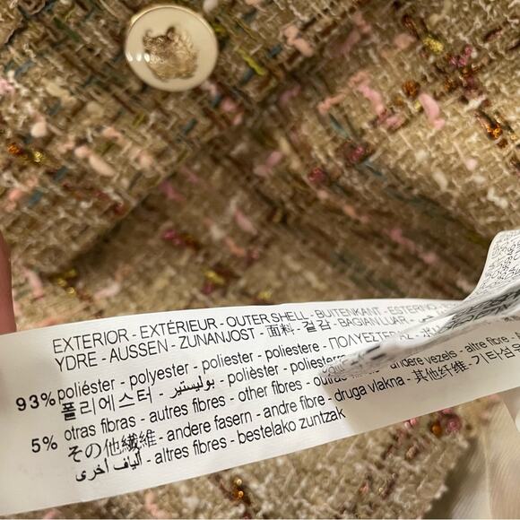 Zara Tweed Textured Button Front Blazer Jacket Small Academia Quiet Luxury - Picture 9 of 16